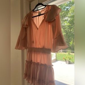 MISA pink/peach mini ruffle dress